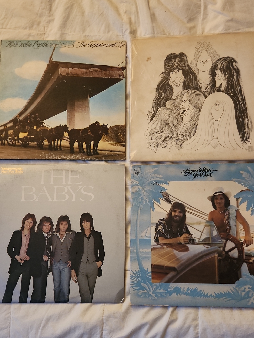Vintage Vinyl Record Lot - Mixed Artists (Blue, White, Black)